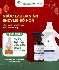 Xịt Lau Bàn Ăn Hữu Cơ Bồ Hòn Tinh Dầu Quế Ecocare