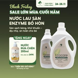 Nước Lau Sàn Hữu Cơ Bồ Hòn Tinh Dầu Sả Chanh