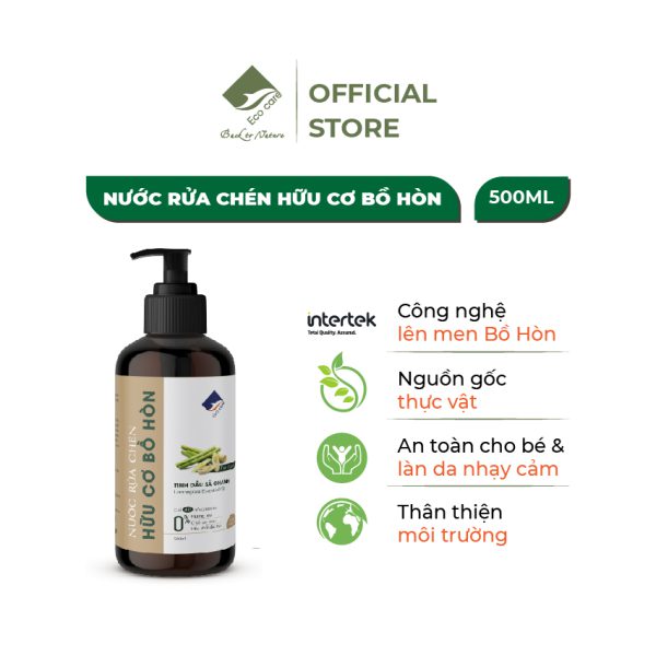 Nước rửa chén hữu cơ bồ hòn tinh dầu sả chanh 500ml