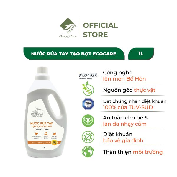 Nước rửa tay tạo bọt tinh dầu cam 1L