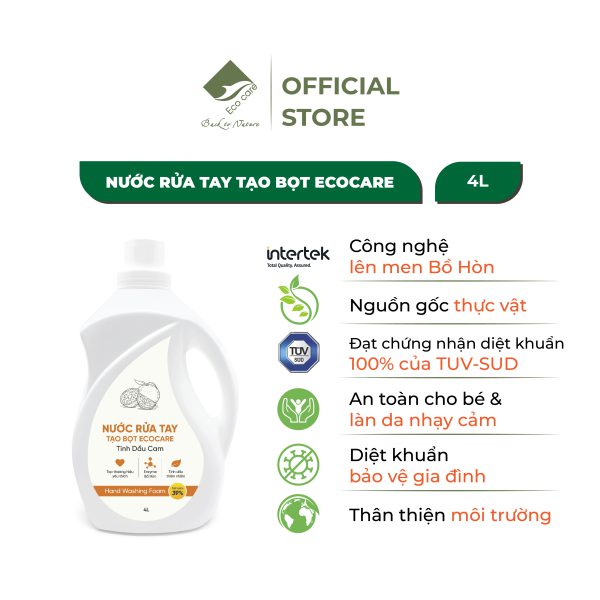 Nước rửa tay tạo bọt tinh dầu cam 4L