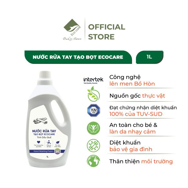 Nước rửa tay tạo bọt tinh dầu quế 1l