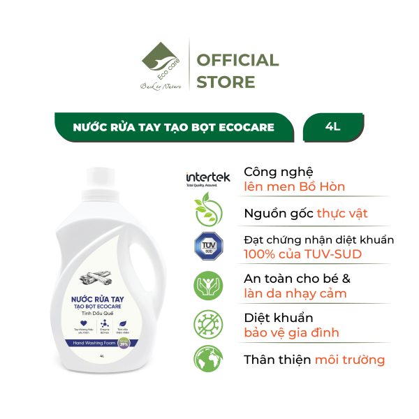 Nước rửa tay tạo bọt tinh dầu quế 4l