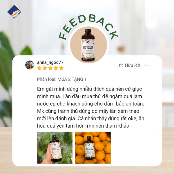 feedback nước ngâm rau củ quả