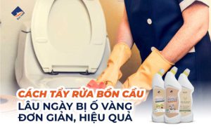 Cách tẩy rưa bồn cầu lâu ngày bị ố vàng đơn giản, hiệu quả