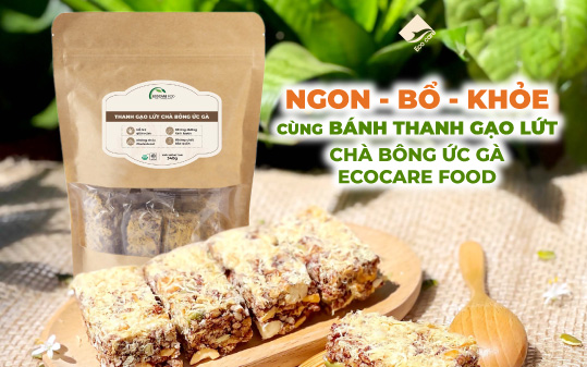 Ngon - bổ - khỏe cùng bánh thanh gạo lứt chà bông ức gà Ecocare Food