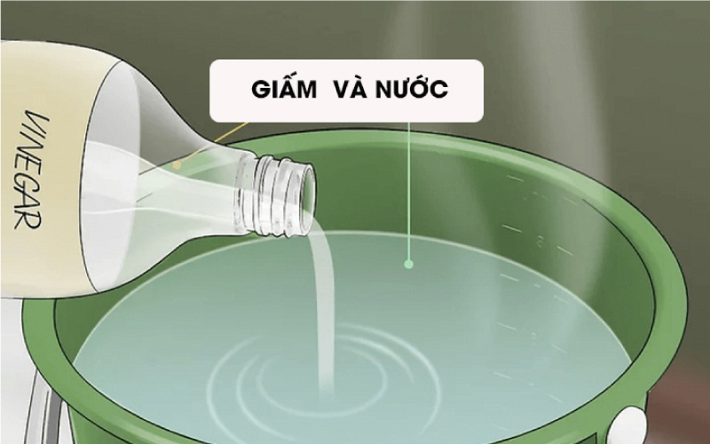 Sử dụng giấm và nước lau cửa sổ