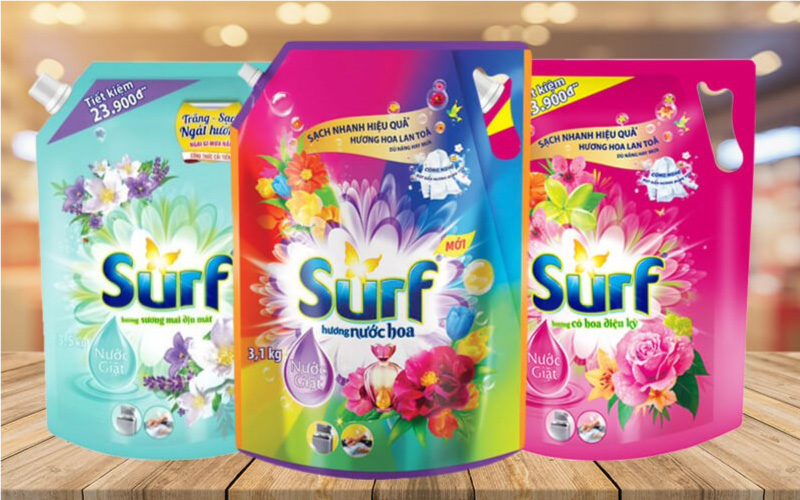 Ưu điểm của từng loại nước giặt Surf