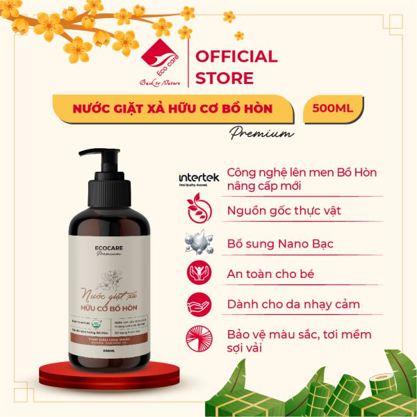 Nước Giặt Hữu Cơ Bồ Hòn Tinh Dầu Hoa Nhài ECOCARE 500ml