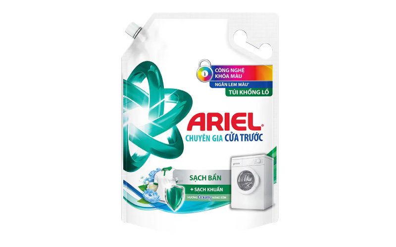 So với nước giặt Ariel