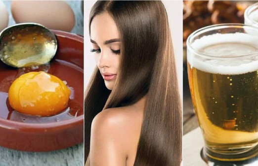 Dùng bia và trứng gà để ủ tóc