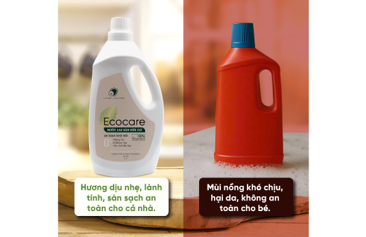 So sánh nước lau sàn hóa học và thiên nhiên
