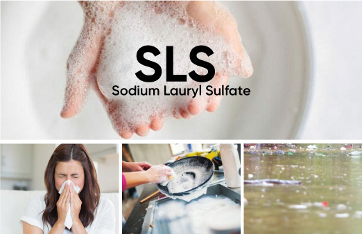 Nước rửa chén chứa SLS bọt nhiều nhưng độc hại