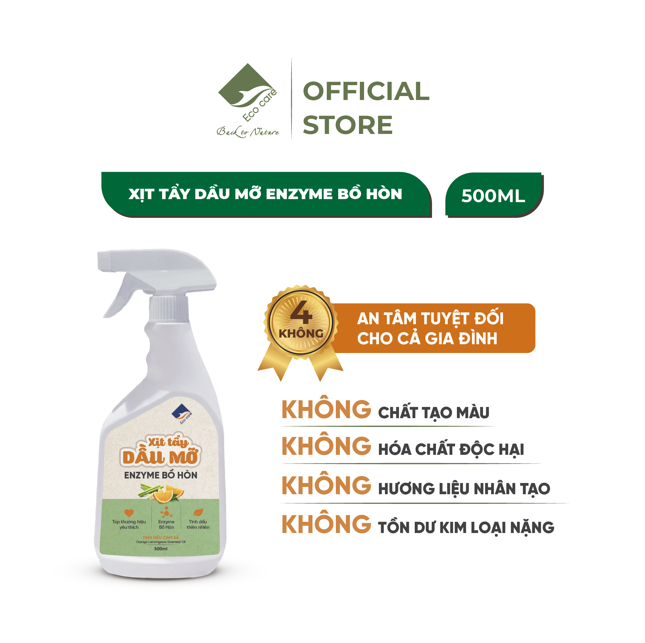 Xịt tẩy dầu mỡ - 4 không