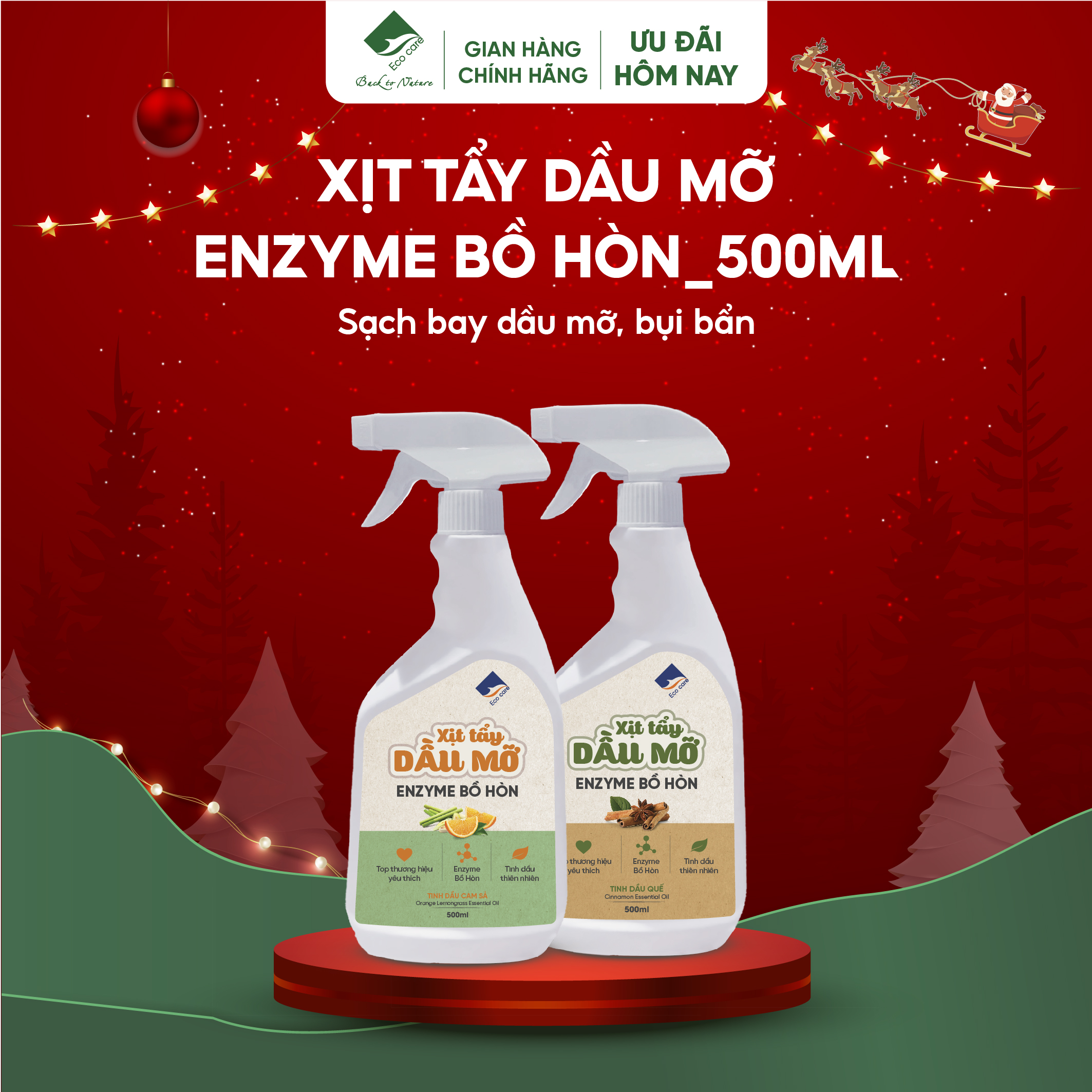 Xịt tẩy dầu mỡ enzyme bồ hòn