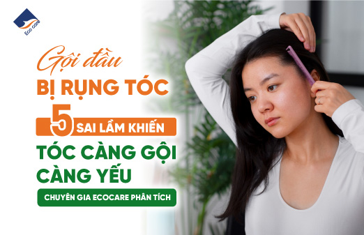 Gội đầu bị rụng tóc – 5 sai lầm khiến tóc càng gội càng yếu, chuyên gia Ecocare phân tích