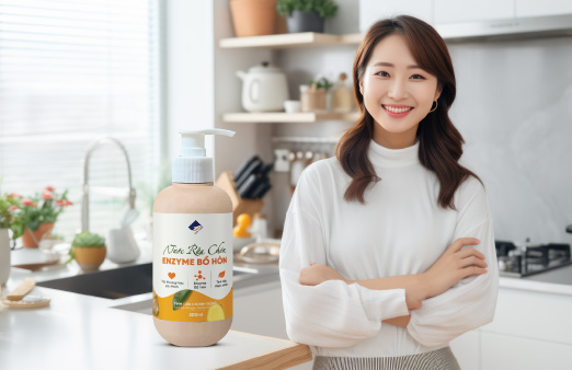 Nước rửa chén enzyme bồ hòn mini – Sạch dầu mỡ, vẫn dịu lành cho đôi tay