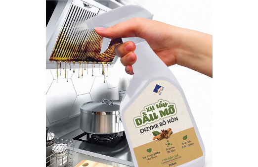Xịt tẩy dầu mỡ enzyme bếp sạch mà không cay mắt