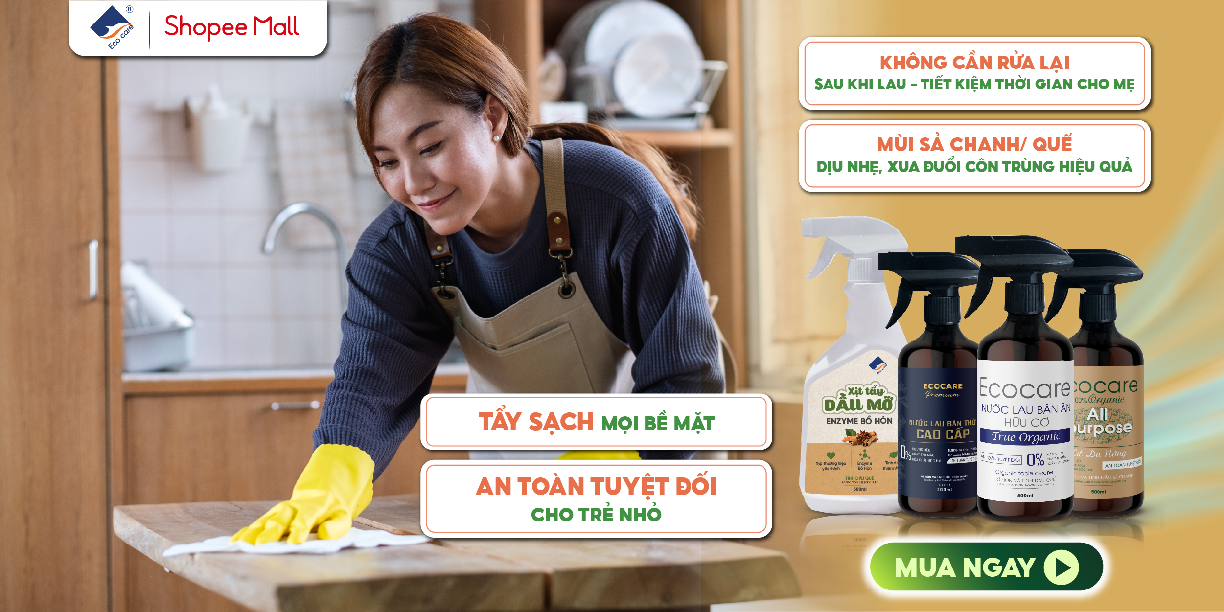 MUA NGAY XỊT TẨY DẦU MỠ TẠI SHOPEE MALL ECOCARE VỚI HÀNG LOẠT ƯU ĐÃI KHỦNG