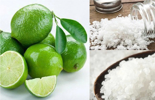 4. Muối hạt kết hợp chanh – tăng hiệu quả tẩy dầu mỡ thiên nhiên