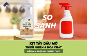 So sánh xịt tẩy dầu mỡ thiên nhiên và hóa chất: Hiệu quả thật hay quảng cáo?